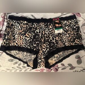 Maidenform Boy Short Panties Leopard Animal Print Size Large NWT